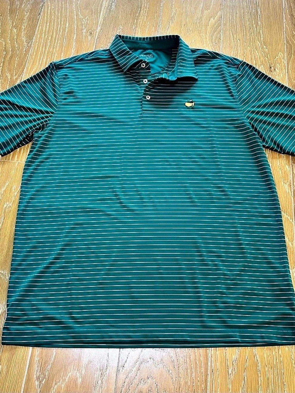 Masters Tech Augusta Striped Polo in Green & White XL Like New
